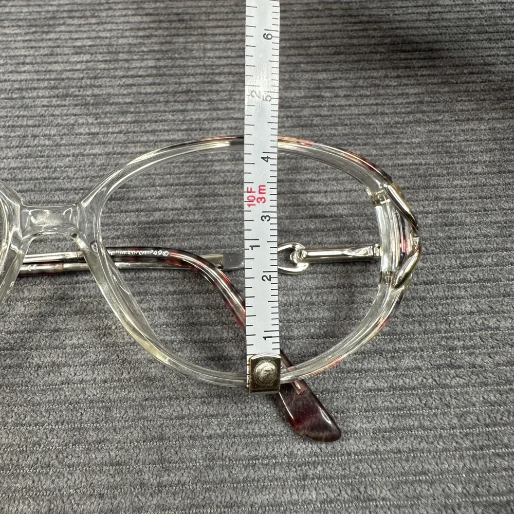Zyloware Vintage Clear Cat Eye Eyeglasses Silver Metal Tortoise Temples 144